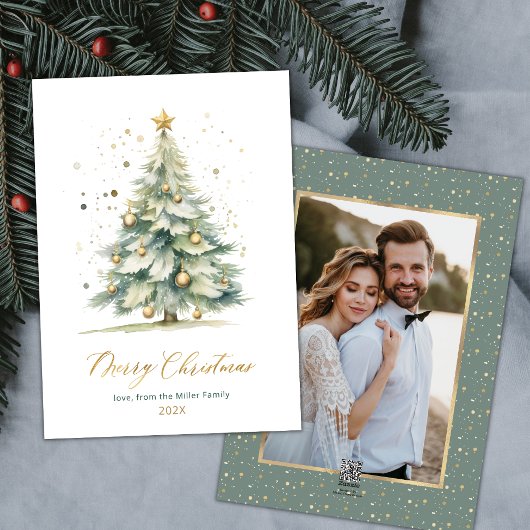 Arbre de Noël moderne Une photo Cartes de Noël