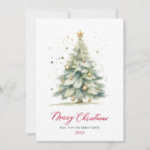 Arbre de Noël moderne Une photo Cartes de Noël (Devant)