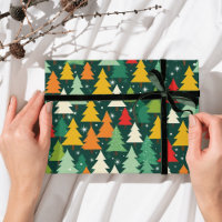 Arbre de Noël Motif papier d'emballage moderne