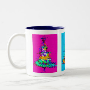 Arbre de Noël Mug bleu foncé Intérieur