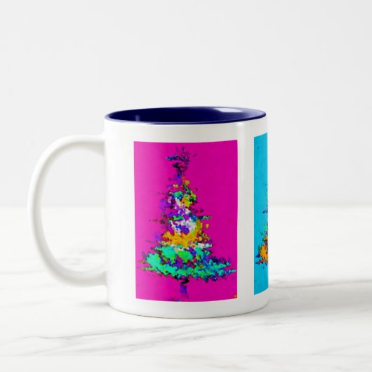 Arbre de Noël Mug bleu foncé Intérieur (Gauche)