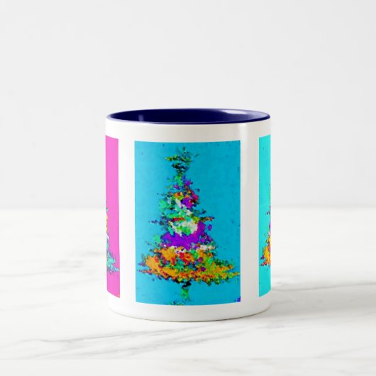 Arbre de Noël Mug bleu foncé Intérieur (Centre)