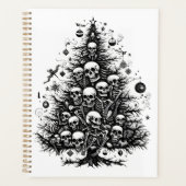 Arbre de Noël noir Crânes et os (Devant)