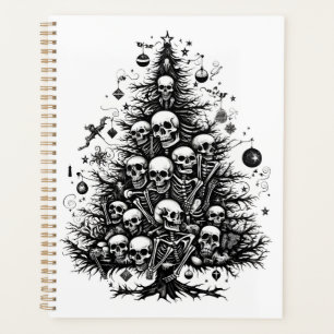 Arbre de Noël noir Crânes et os