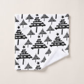 Arbre de Noël noir et blanc Abstrait (Gant de toilette)