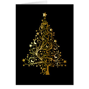 Arbre de Noël noir et or brillant Design du menu