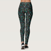 Arbre de Noël noir mignon Leggings d'impression (Dos)