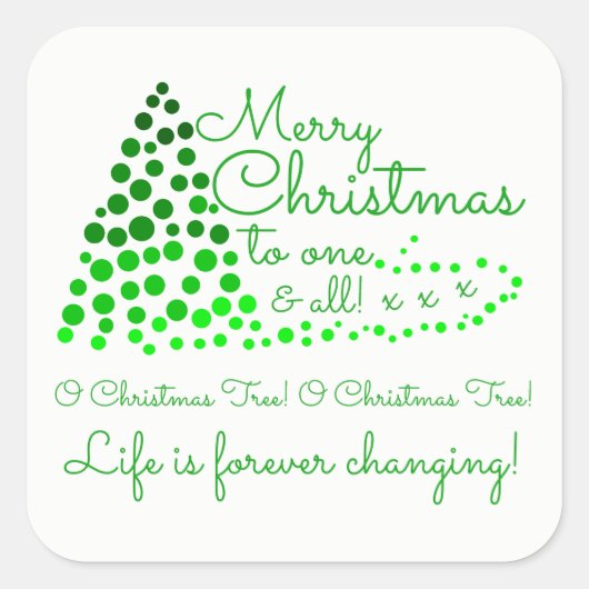 Arbre de Noël Ombré, Sticker Carré Festif (Devant)