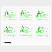 Arbre de Noël Ombré, Sticker Carré Festif (Feuille)