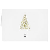 Arbre de Noël Or et Snowflakes Carte de voeux (Dos Horizontal)
