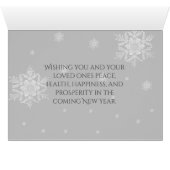 Arbre de Noël Or et Snowflakes Carte de voeux (Intérieur Horizontal (Bas))