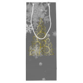 Arbre de Noël Or et Snowflakes Sac cadeau vin (Dos)