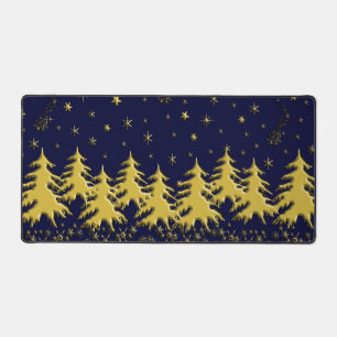 Arbre de Noël or sur Stars Blue Sky