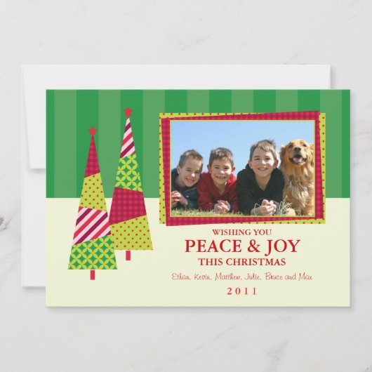 Arbre de Noël orné et Carte photo de cadre (Devant)