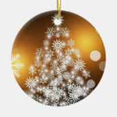 Arbre de Noël Ornement d'or avec flocons de neige (Devant)