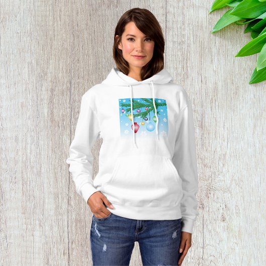 Arbre de Noël Ornements Femmes Sweat - shirt à cap