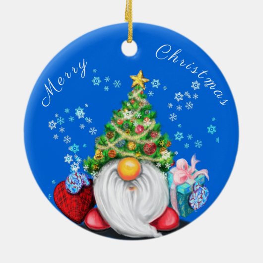 Arbre de Noël Ornements Gnome avec cadeaux (Dos)