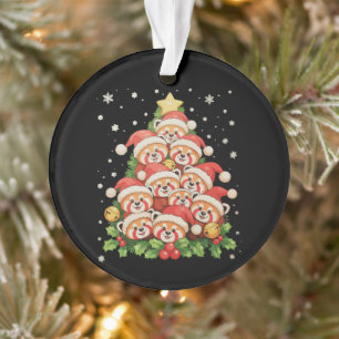 Arbre de Noël Panda Rouge Animal Lumière Xmas Fête