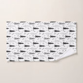 Arbre de Noël Pin Festif Noir Blanc Doddle (Serviette à main)