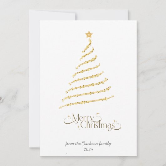 Arbre de Noël plat Carte de vacances non photo (Devant)