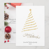 Arbre de Noël plat Carte de vacances non photo (Devant / Derrière)