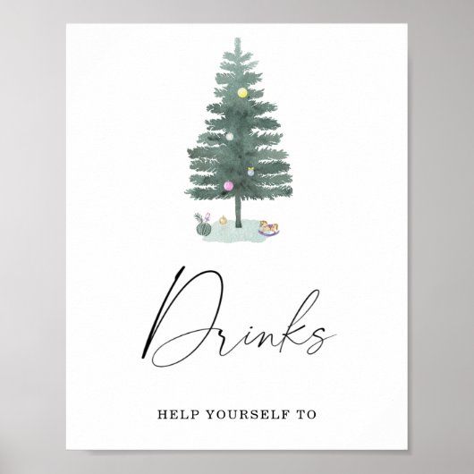 Arbre de Noël - Poster des boissons (Devant)