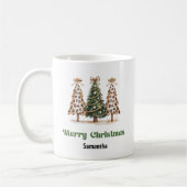 Arbre de Noël Premium Léopard Mug Nom Personnalisé (Gauche)