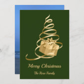 Arbre de Noël Présente Carte de vacances à plat (Devant / Derrière)