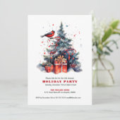 Arbre de Noël Red Robin Invitation de fête de Noël (Debout devant)