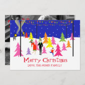 Arbre de Noël rétro Carte photo (Devant / Derrière)