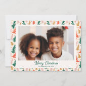 Arbre de Noël Rétro Carte photo familial (Devant)