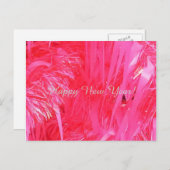 Arbre de Noël rose Bonne année, carte postale (Devant / Derrière)