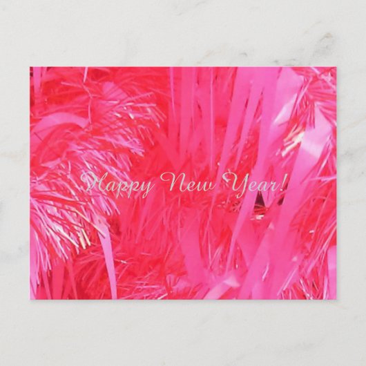 Arbre de Noël rose Bonne année, carte postale (Devant)