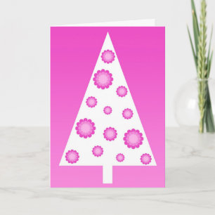 Arbre de Noël rose - Carte
