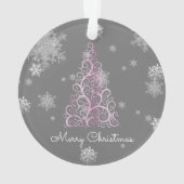 Arbre de Noël rose et ornement de flocons de neige (dos)