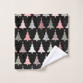 Arbre de Noël rose et vert avec Arrière - plan noi (Gant de toilette)