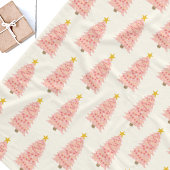 Arbre De Noël Rose Moderne Sur Couverture En Ceint