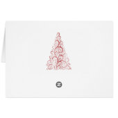 Arbre de Noël rouge et flocon de neige (Dos Horizontal)