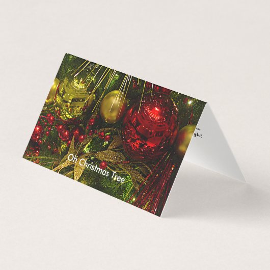Arbre de Noël Rouge et or Carte de tente de Noël (Front)