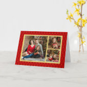 Arbre de Noël rouge et or Cartes photos (Fleur jaune)