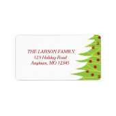 Arbre de Noël Rouge et Vert | Étiquettes de Adress (Devant)