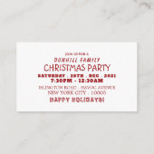 Arbre de Noël rouge, Invitation de billet de fête  (Dos)