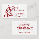 Arbre de Noël rouge, Invitation de billet de fête  (Devant / Derrière)