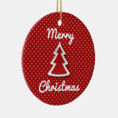 Arbre de Noël rouge joyeux ornement rond (Droite)
