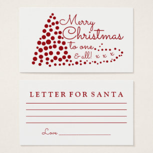 Arbre de Noël Rouge, Lettre pour Père Noël