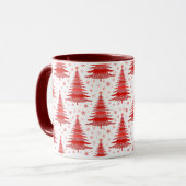 Arbre de Noël Rouge Motif Design Mug (Devant gauche)