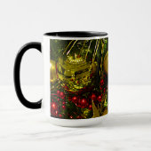 Arbre de Noël Rouge & Or Ornements de Noël Mug (Gauche)