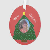 Arbre de Noël rouge ornement photo (devant)