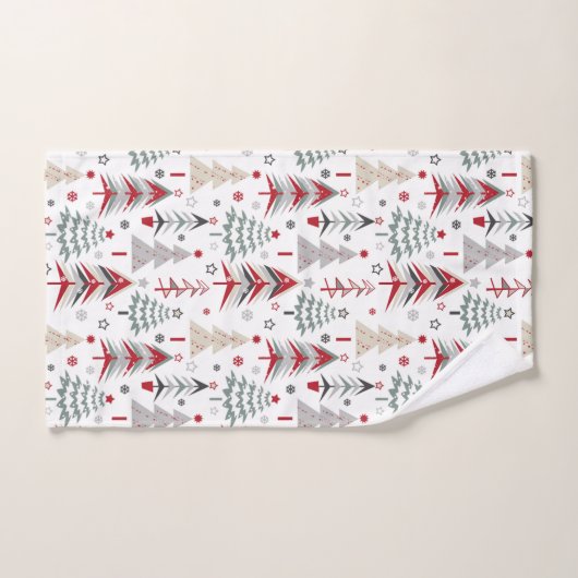 Arbre de Noël. Rouge, vert (Serviette à main)