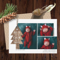 Arbre de Noël rustique 3 Faire-part de naissance p
